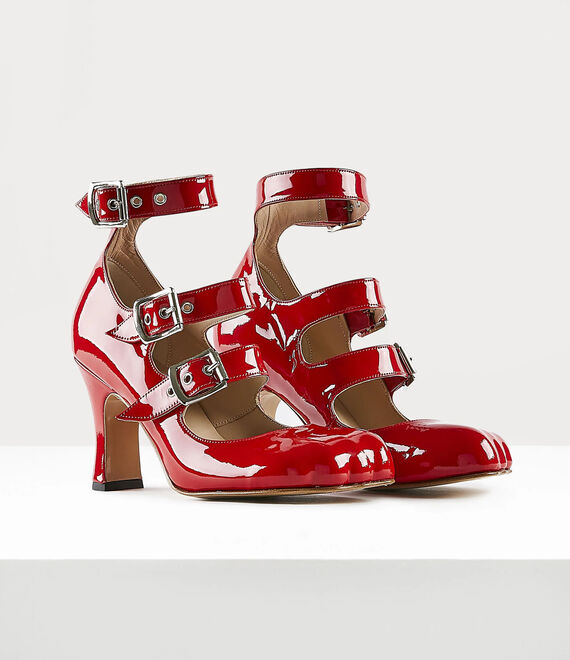 Vivienne Westwood Animal Toe Three-Strap Shoe in red